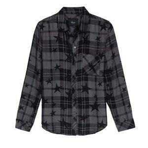 Rails Women’s Hunter Ash Twilight Stars Long Sleeve Button Down-Size Medium